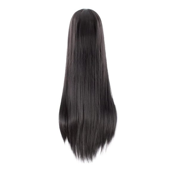 40" Long Black Straight Cosplay Wig, Anime Costume Party Hair for Women Black - Picture 2 of 4